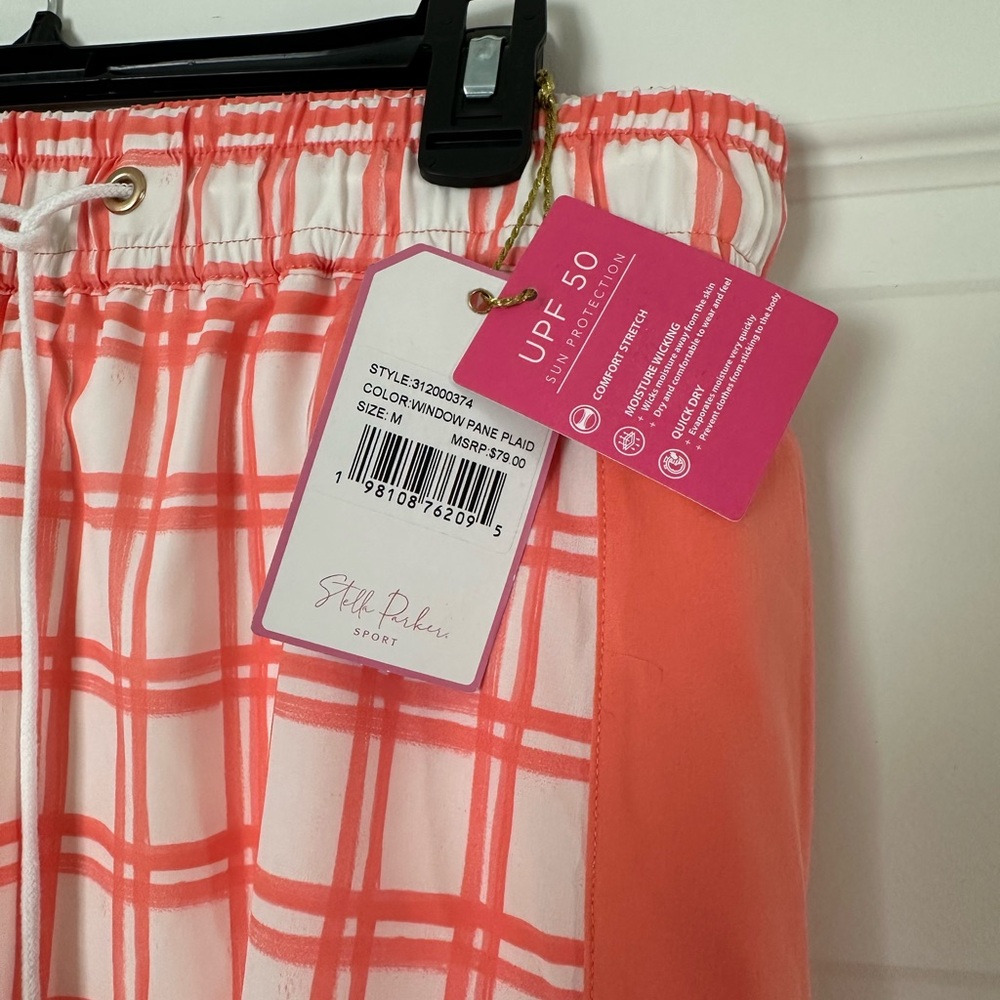 Plaid Drawstring Mini Skirt — Coral - Picture 2 of 6